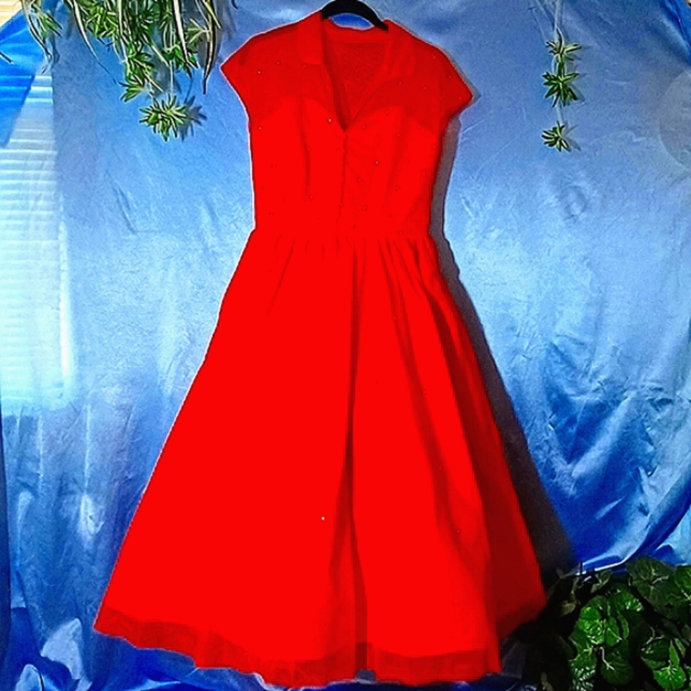 Vintage style Formal red dress